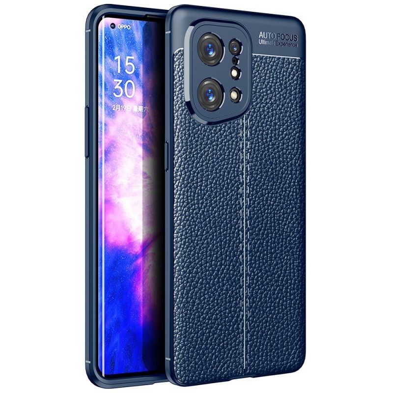 Θήκη Oppo Find X5 Leather Effect Litchi Διπλή Σειρά